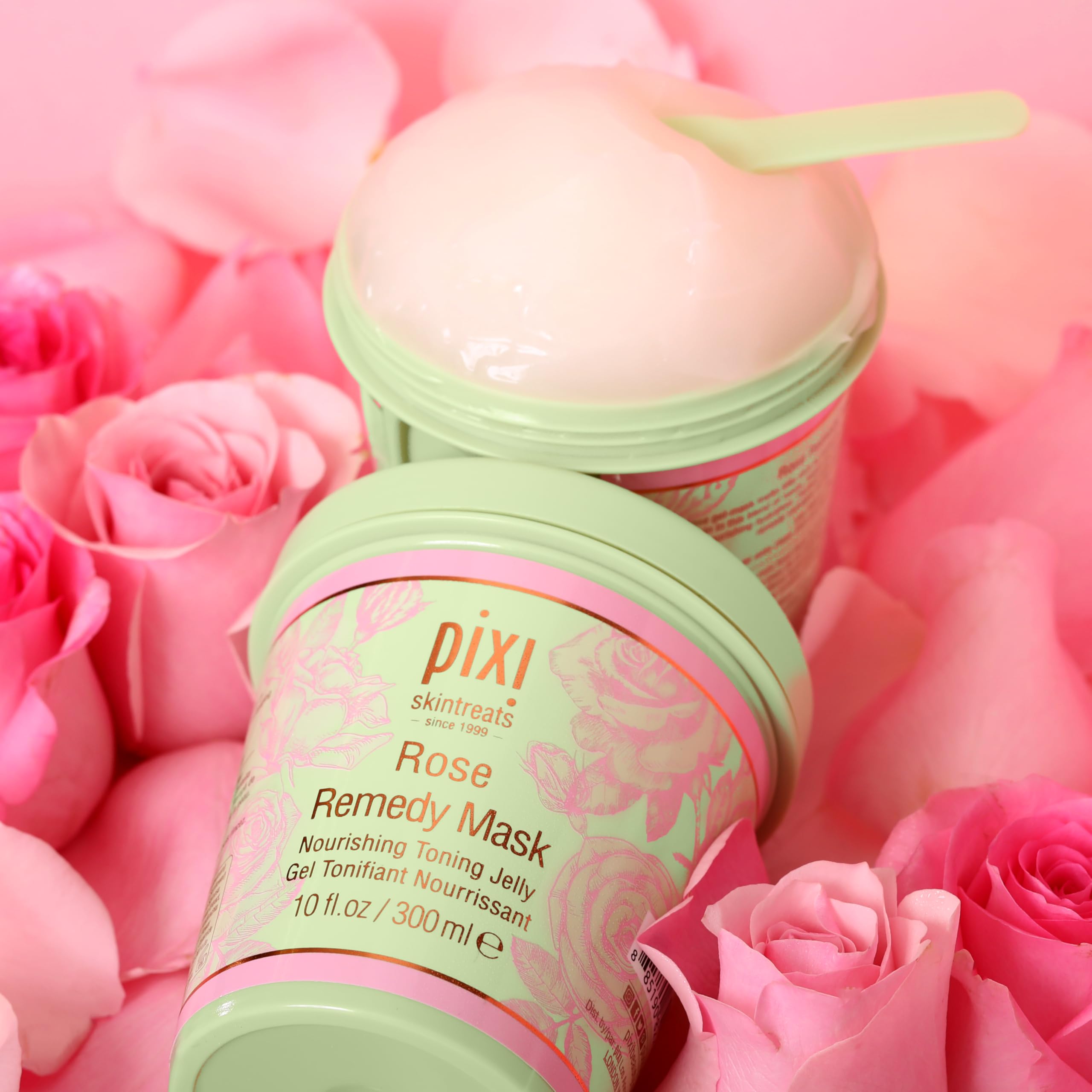 Pixi Beauty Rose Remedy Mask | Masque Visage Tonifiant à l’Huile de Rose Musquée, Cica et Curcuma | Hydrate, Apaise et Restaure l’Éclat Naturel | 10 fl oz / 300 ml