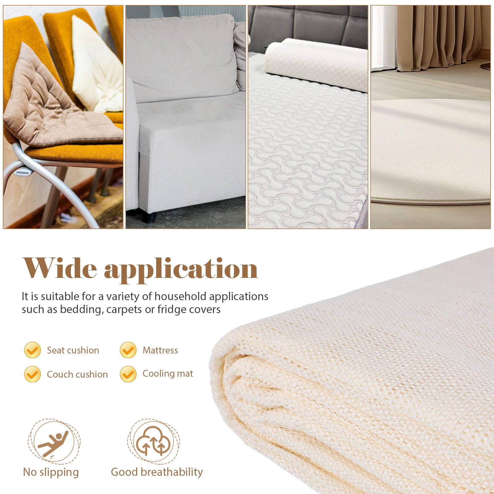 rutschfeste Teppichunterlage 200 X 300cm aus Robustem PVC mit Bodenschutz Antirutschmatte für Teppiche Hartholzböden Passgenau und Leicht zu Reinigen