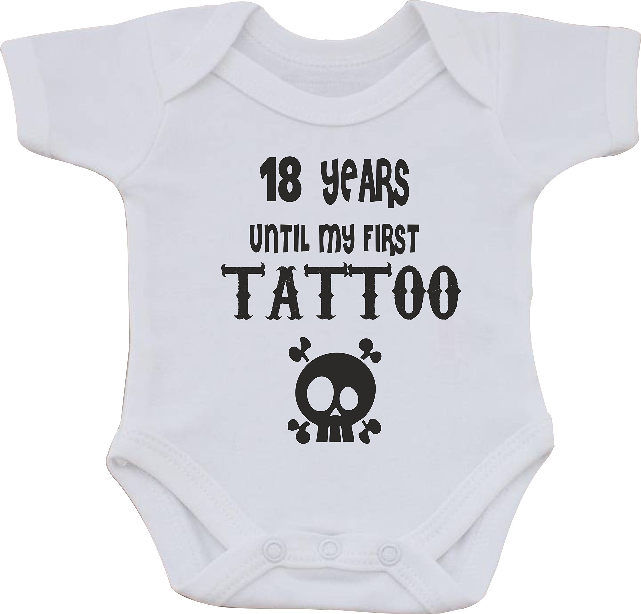 magic moments 18 YEARS TO MY FIRST TATTOO GOTH FUNNY COTTON BABY VEST (0 to 3 months)