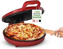 NutriChef Pizzaria De Bancada, Forno Elétrico Antiaderente De 1500 W, Prepara Pizzas Individuais De 30 Cm, Ovos, Torradas E Muito Mais, Alças Frias Ao Toque, Compacta E Economiza Espaço, Faixa De T