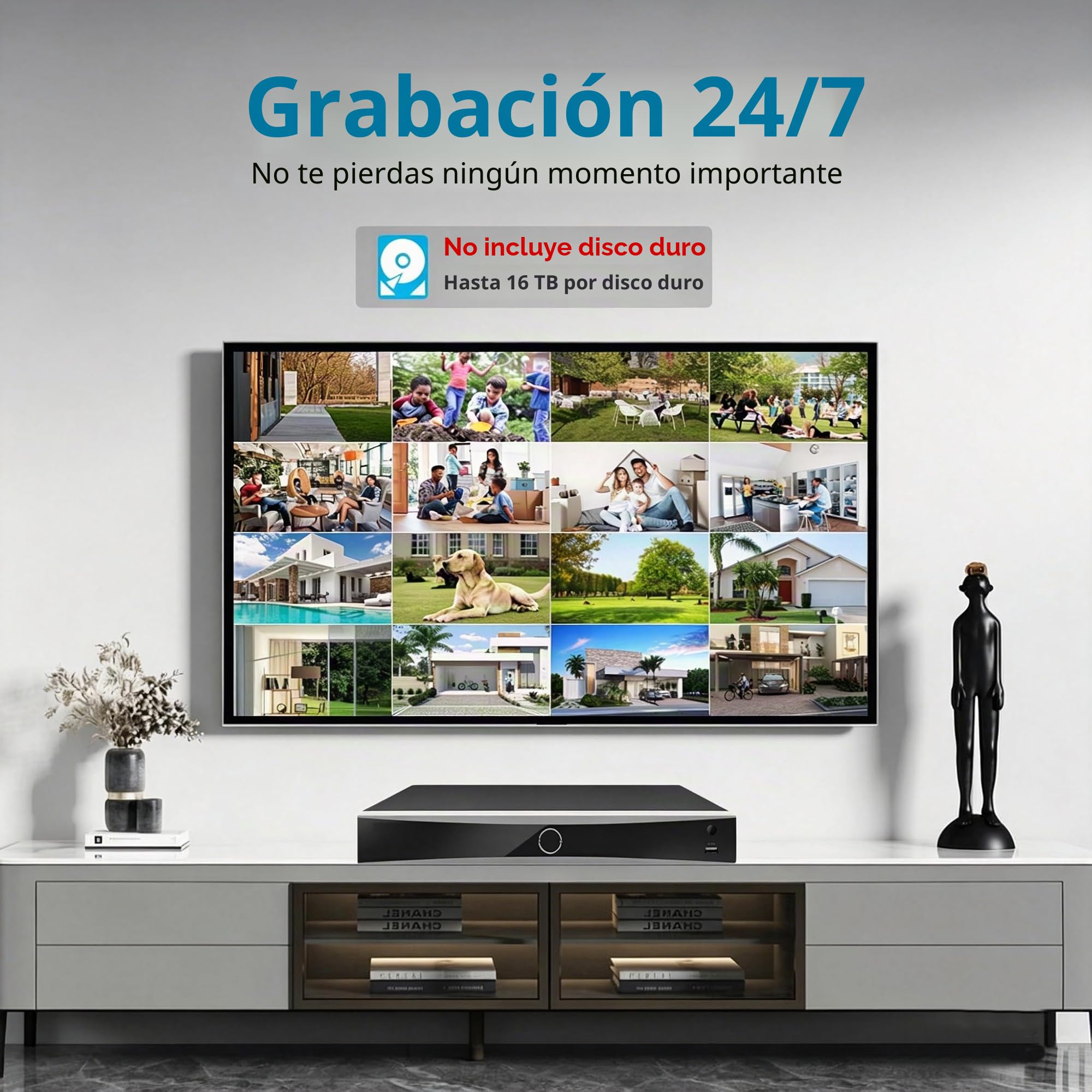 DS-7616NXI-K2/16P 16CH 4K 16CH POE AcuSense NVR Grabadora de video en red humana/detección de vehículos compatible con cámara IP HIK Vision (sin HDD)