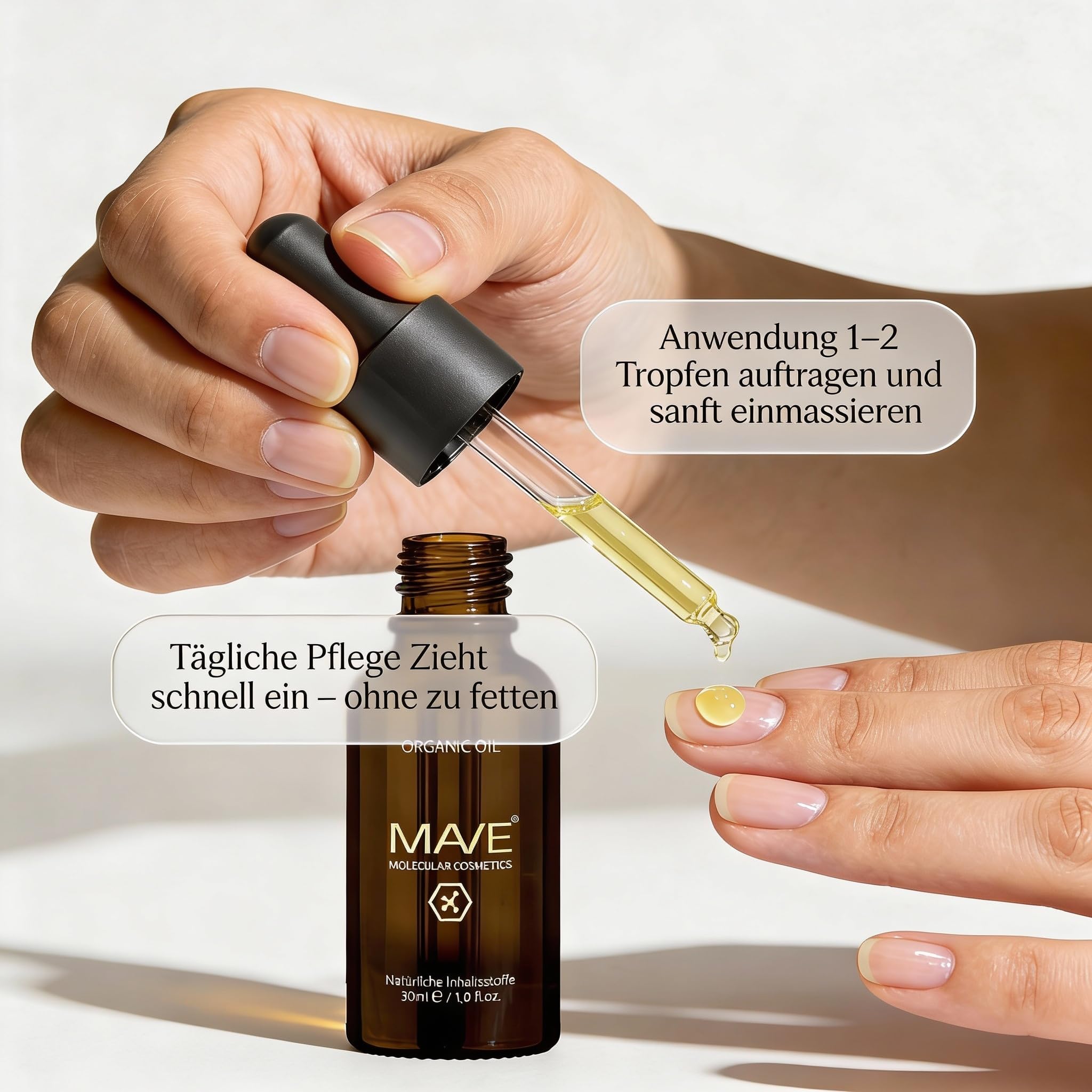 MAVE Organic Öl – SOS Oil für Haut & Nägel | Natürliches Pflegeöl bei Pickeln, Rissiger Haut, Gereizter Kopfhaut & mehr | Regenerierend & Vielseitig Einsetzbar | 30 ml