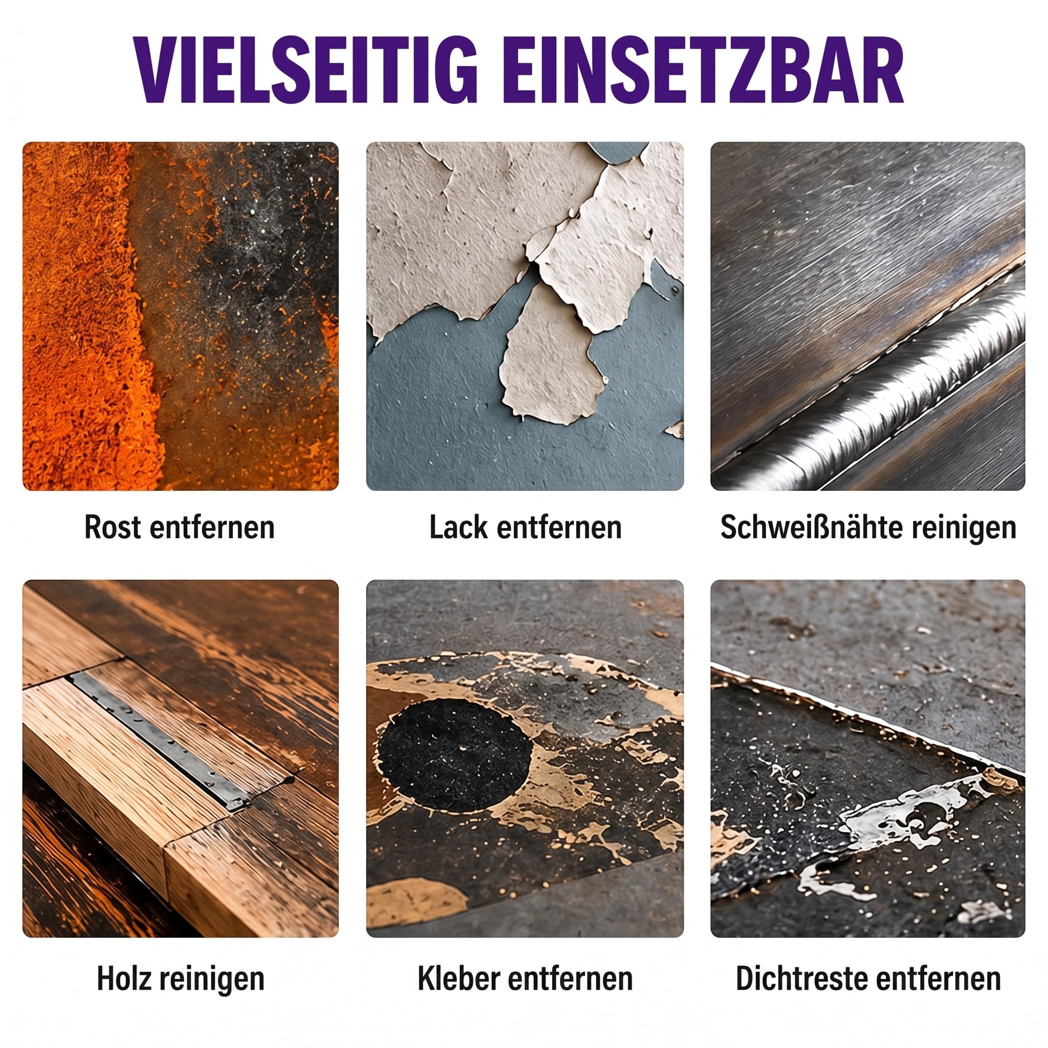 Woltersberger® 5 Stück Grob Reinigungsscheiben Ø125mm CSD Reinigungsvlies CBS Nylon Gewebescheibe Lila | purple für Winkelschleifer | Rostentferner für Flex
