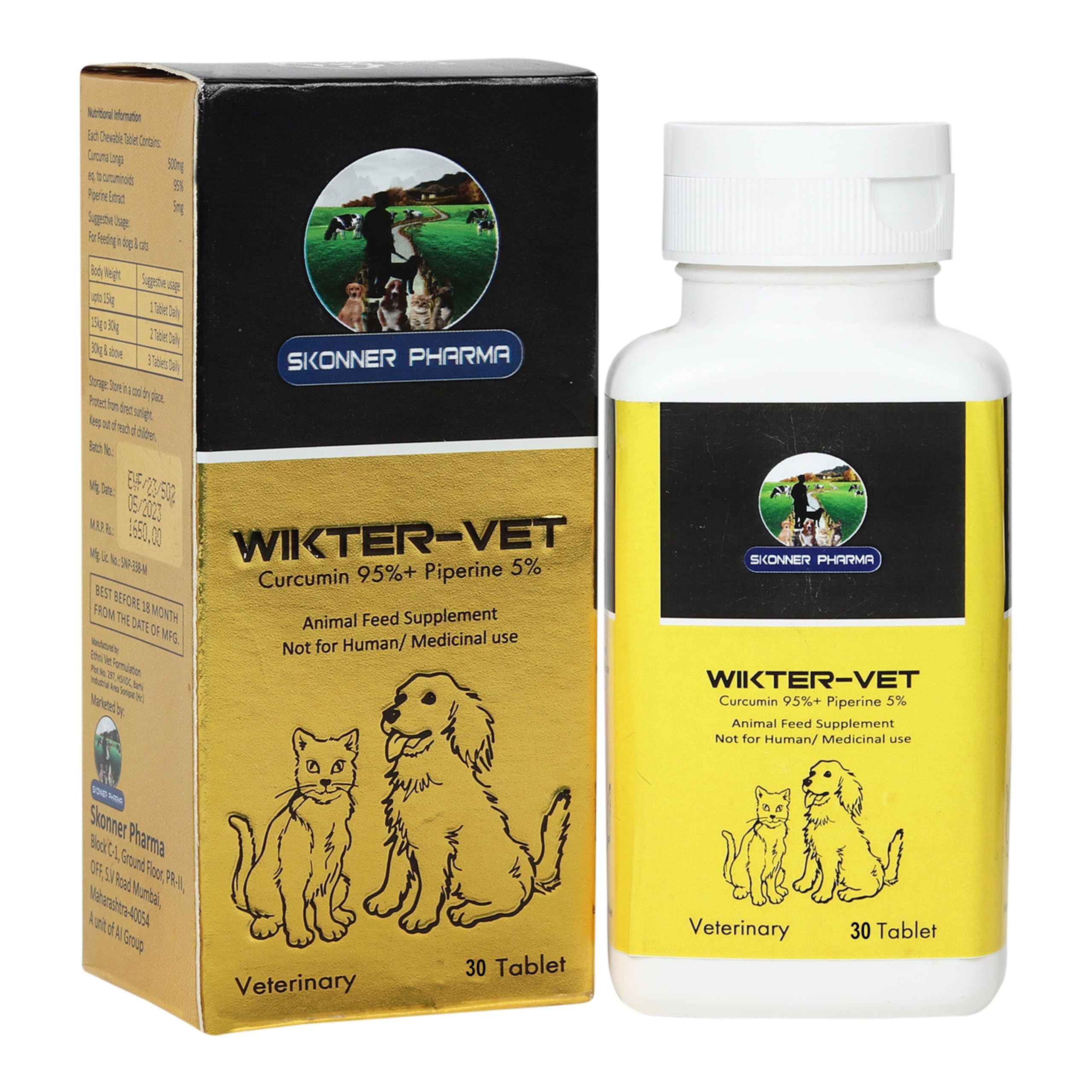 SKONNER PHARMA WIKTER Vet Multivitamins for Dog Digestion || Immunity || Skin || Coat || Cell || Repair (30 Capsules) (B0CT933BKH) Amazon Price History, Amazon Price Tracker