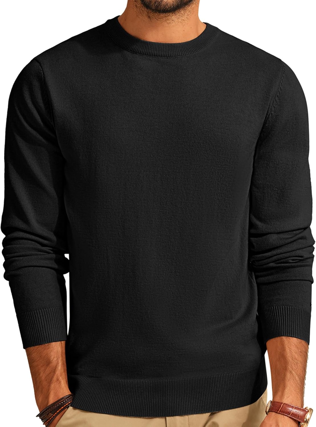 PJ PAUL JONES Men's Sweaters Crewneck Basic Lightweight Wool Blend Knitted Pullover Long Sleeve Shirts for Men - Image 8