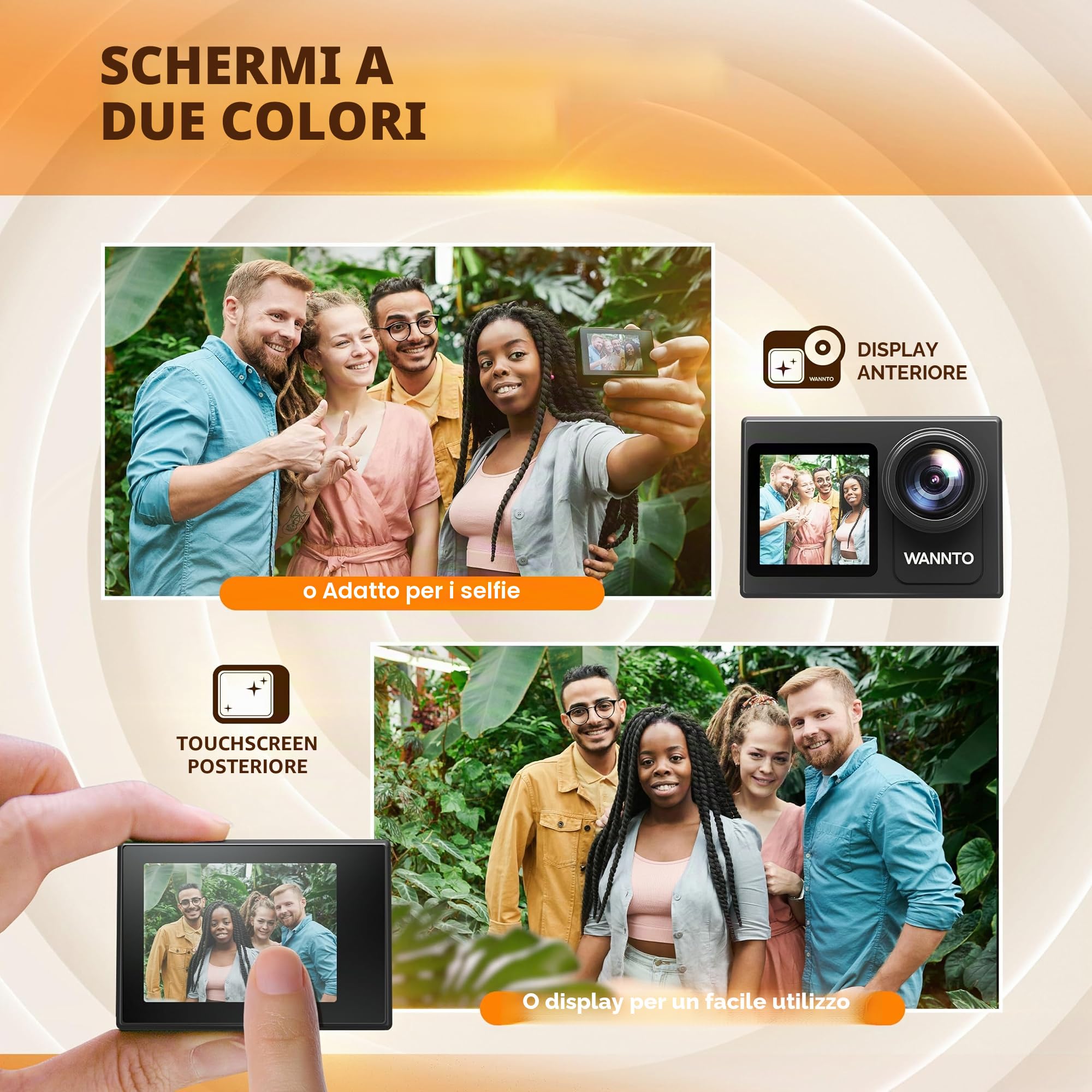 Action Cam 5K 24MP Motion 5 Pro 40M fotocamera subacquea Ultra HD Touch screen 170° grandangolo, stabilizzazione ghiaccio con microfono esterno 64GB scheda di memoria U3