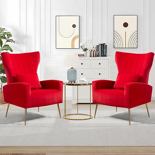 Miniatura 142 de Sillas modernas para sala de estar, sillón de terciopelo con almohada lumbar, sillas de dormitorio con respaldo alto, silla de tocador, silla de