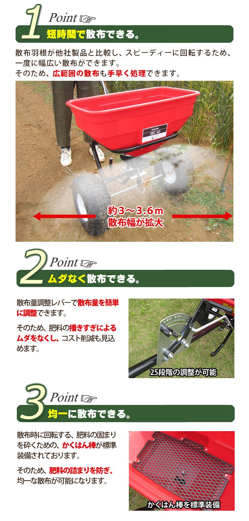 Amazon | Dream Link(ドリームリンク) 肥料 散布機 手押し式 60L | 播種機