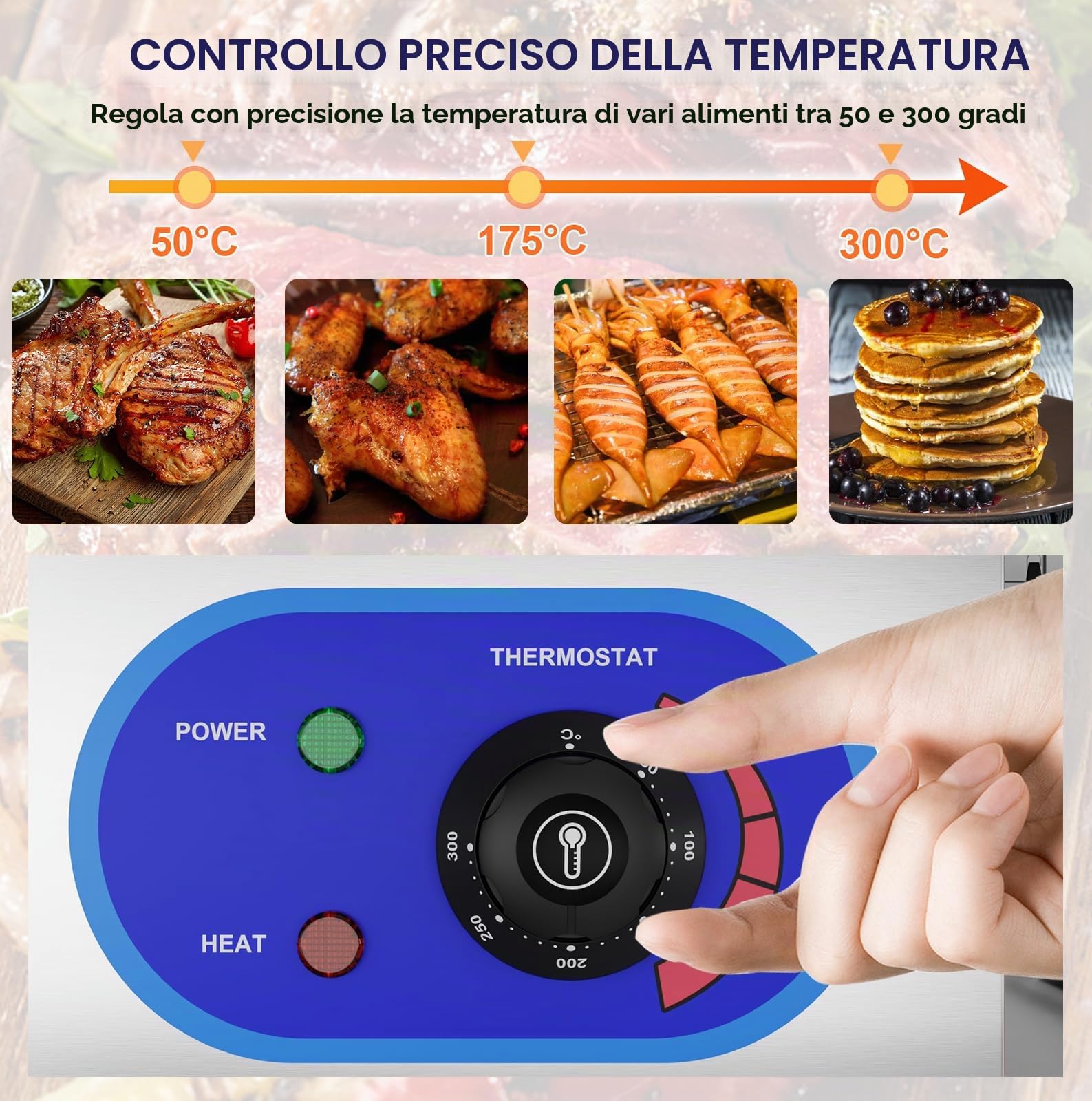 Piastra Elettrica Professionale Griglia BBQ Grill In Acciaio Inox da banco 3000 W 220-240 V Piastra Elettrica Commerciale con Certificazione CE
