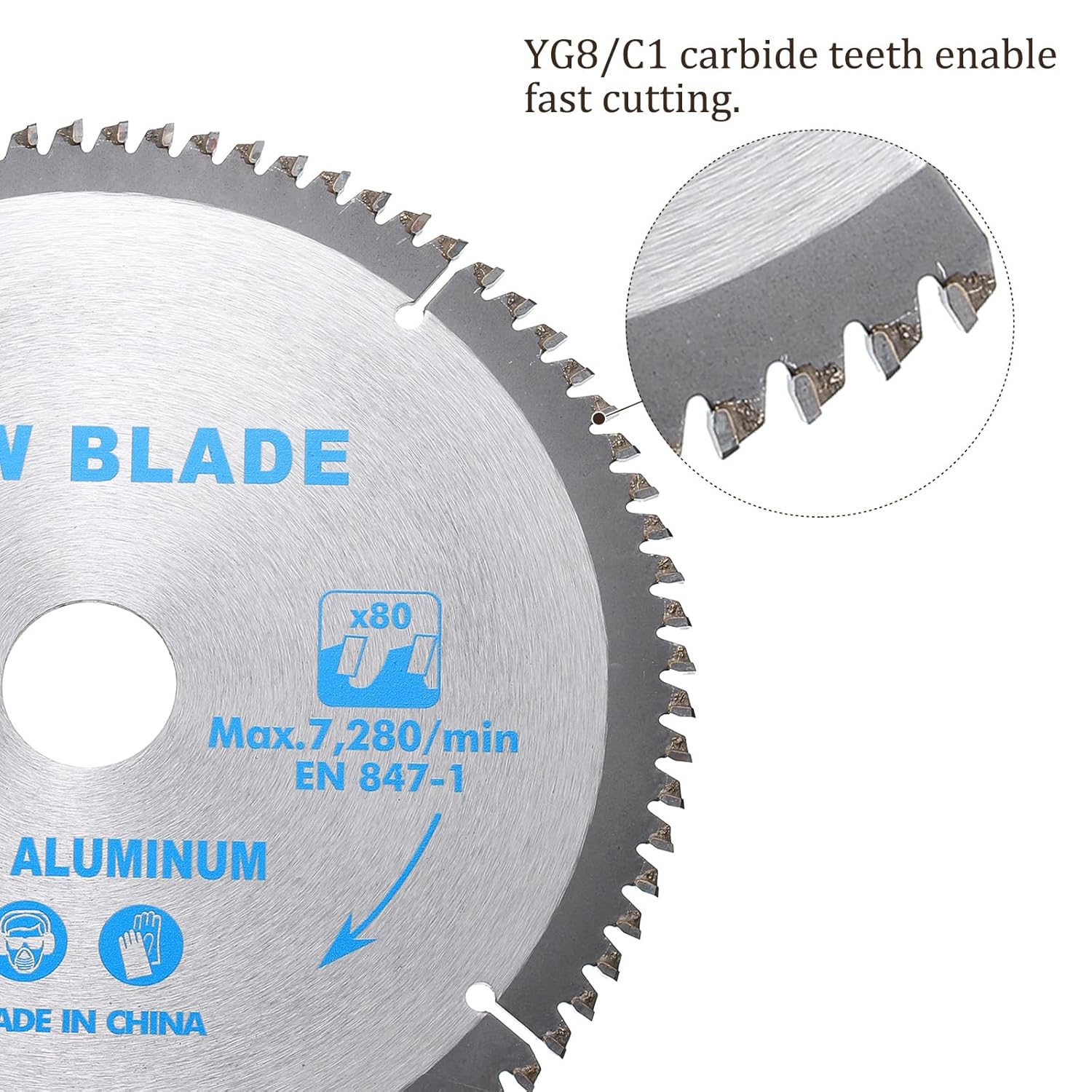 Circular Saw Blade - [8-1/4 Inch x 80 Teeth x 30mm Arbor] Tungsten Carbide Tipped Table Miter Saw Blades with 30mm to 1 Inch 3/8 Inch | Silver