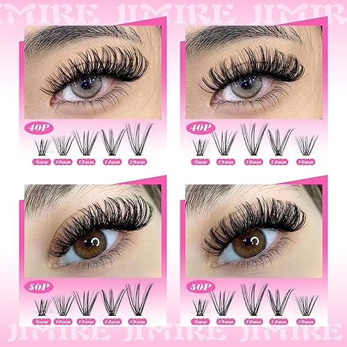 Miniatura 4 de Kit de extensiones de pestañas, kit de racimos de pestañas para bricolaje, 560 piezas de extensiones de pestañas con clip de pestañas y pinzas de