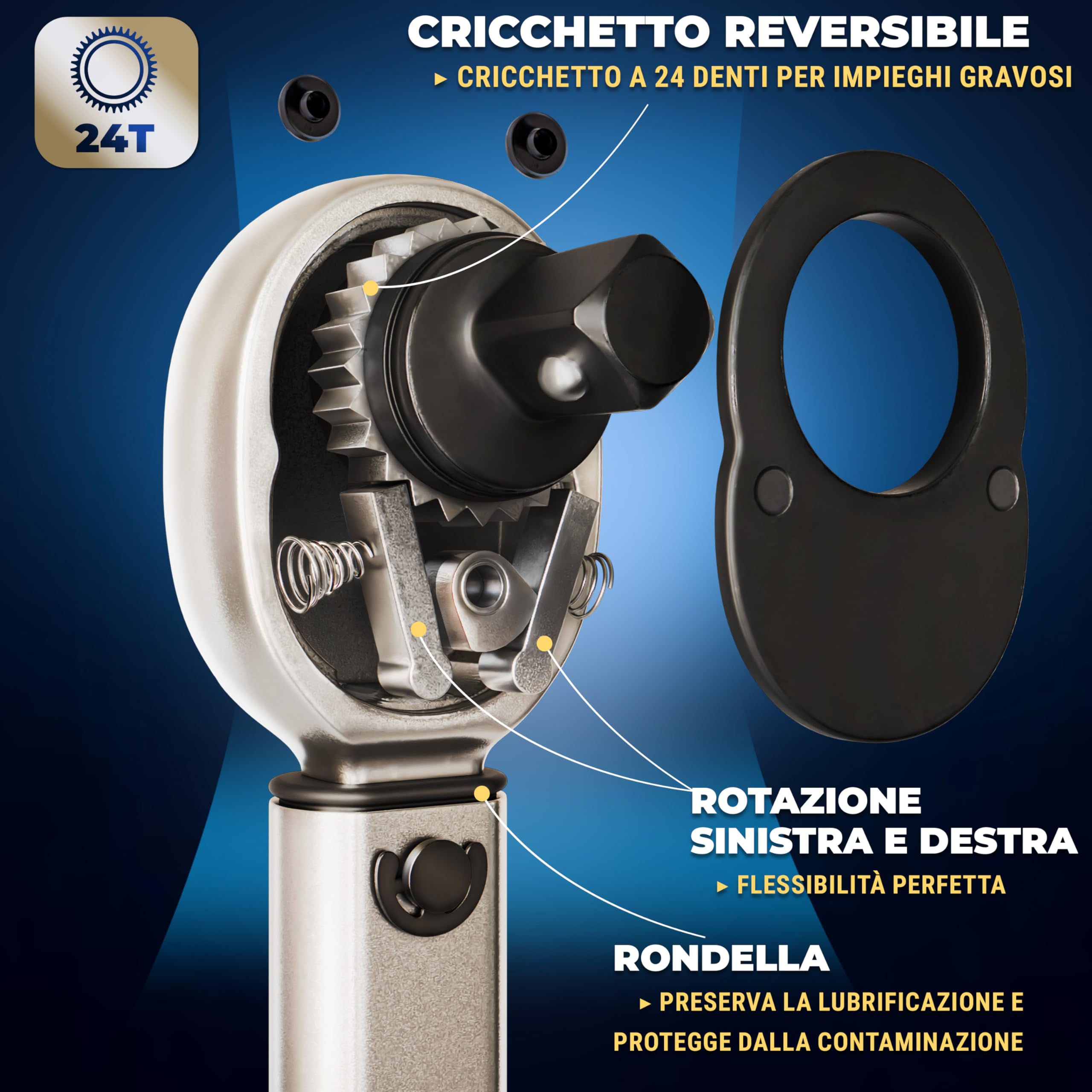 S&R Chiave Dinamometrica Auto 1/2. Set Chiave Dinamometrica Moto Professionale 28-210 Nm con Prolunga e Bussole da 17, 19, 21mm. Torque Wrench 47.5 cm. Custodia Pratica e Robusta.