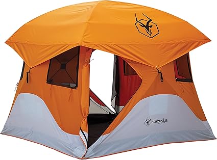 Amazon Com Gazelle T4 94 X 94 4 Person Pop Up Camping Hub Tent With Removable Floor Rain Fly Ground Stakes And Tie Down Ropes For Camping Or Picnicking Sports Outdoors