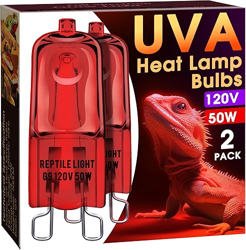 Miniatura 17 de Briignite Lámpara de calor de reptil roja, bombilla de calor G9 de 50 W y lámpara de cúpula para reptiles, reflector de aluminio, lámpara de calor