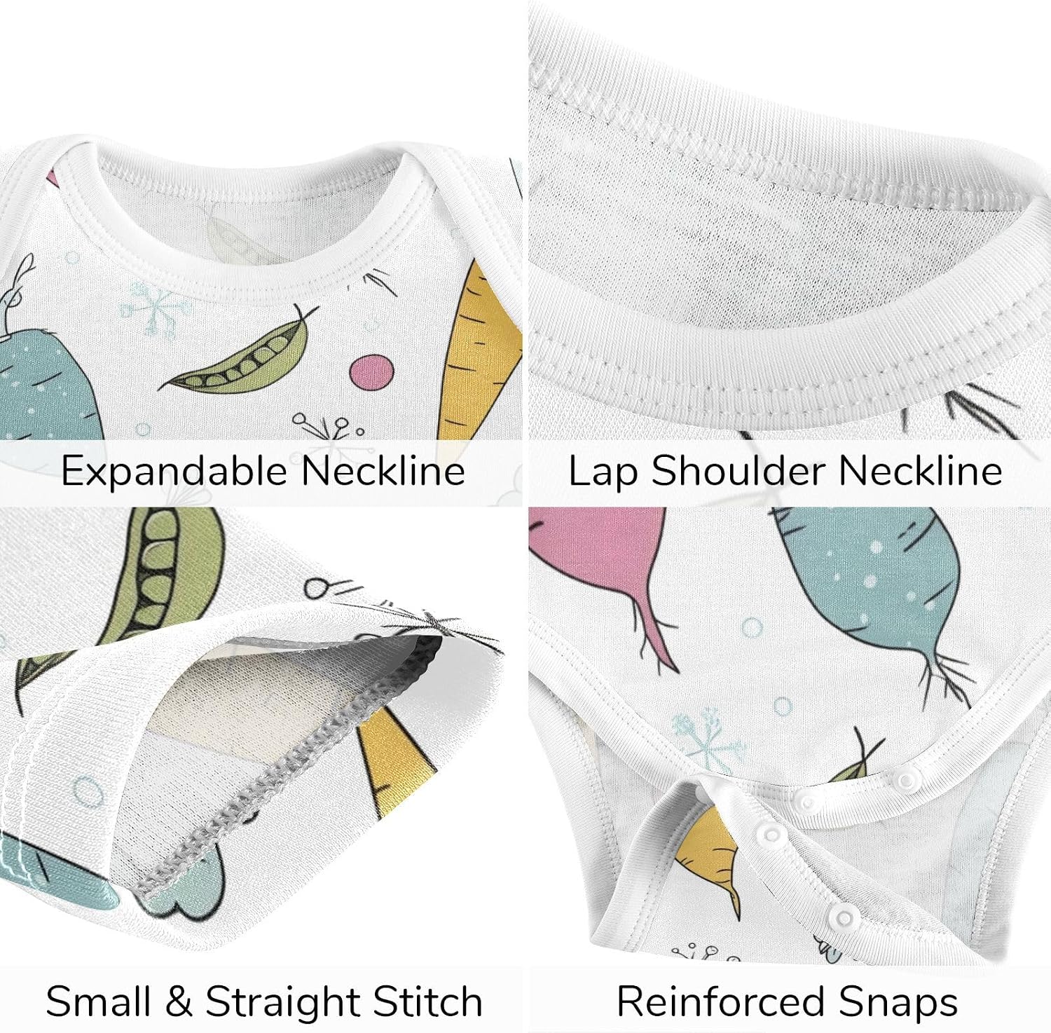 vvfelixl Baby Clothes Vegetable Dots Baby Bodysuits Set Unisex Short Sleeve Babys Pants Sets 0-3M