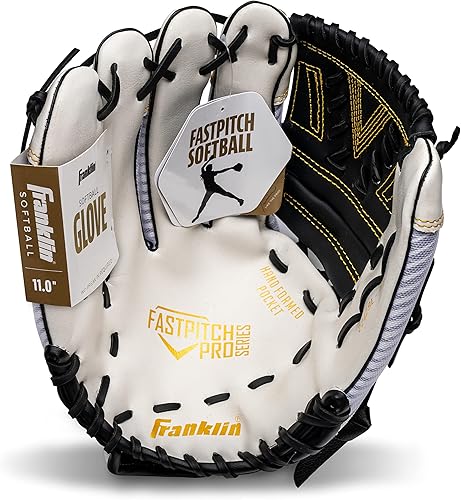 Miniatura 33 de Franklin Sports Guante de softbol para niñas, diseño de molino de viento para mujer, diseño de lanzamiento lento, para hombre derecho e izquierdo