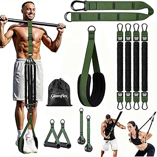 Adjustable Heavy Duty Pull Up Assistance Bands with Fabric Feet and Knee Rest - Pull Up Resistance Bands for Men, Women, a...