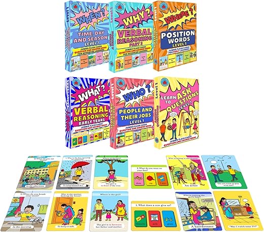 Brainy Bug Resources Educational Flash Cards and Child Resources for Teaching Language_Skills(Complete Ask and Answer Series)