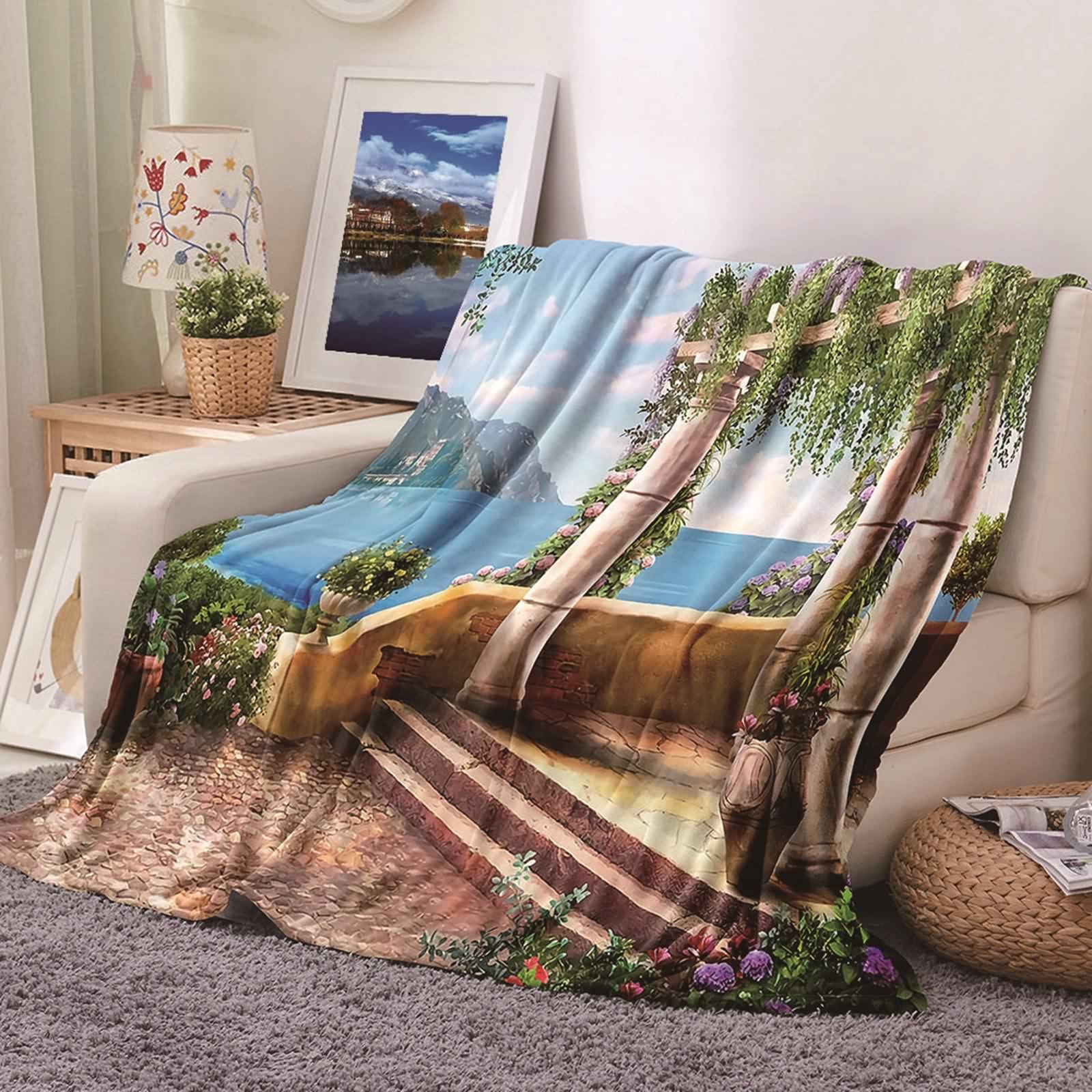 Plaid polaire flannel 180x240cm multicolore KnSam pour décoration salon