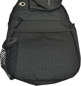 Intrepid International Western Saddle Bag - Durable Black Nylon Saddle Bags with Water Bottle Holders, Mesh Elastic Pockets, Center Cantle Bag - Horse Saddle Accessories