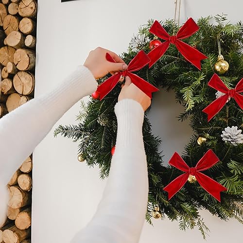 Miniatura 95 de Chuangdi 3/8 pulgadas, 60 yardas, cinta de terciopelo azul verde azulado de Navidad, cintas anchas de terciopelo vintage para adornos de árbol