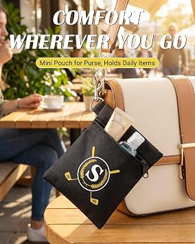 OXYEFEI Golf Tee Bag, Golf Utility Pouch Tee Holder with Initial