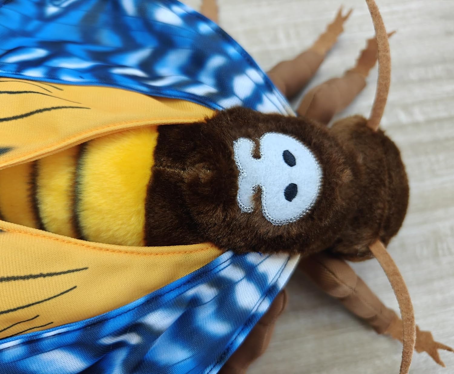 FRANKIEZHOU Simulation Deaths Head Hawk Moth Stuffed Animal-Blue 25"",Lifelike Death's-Head Hawkmoth Plush Toy, Moth Toy, Cute Toy for Boy,Gifts for Kids,Home Decor, Large