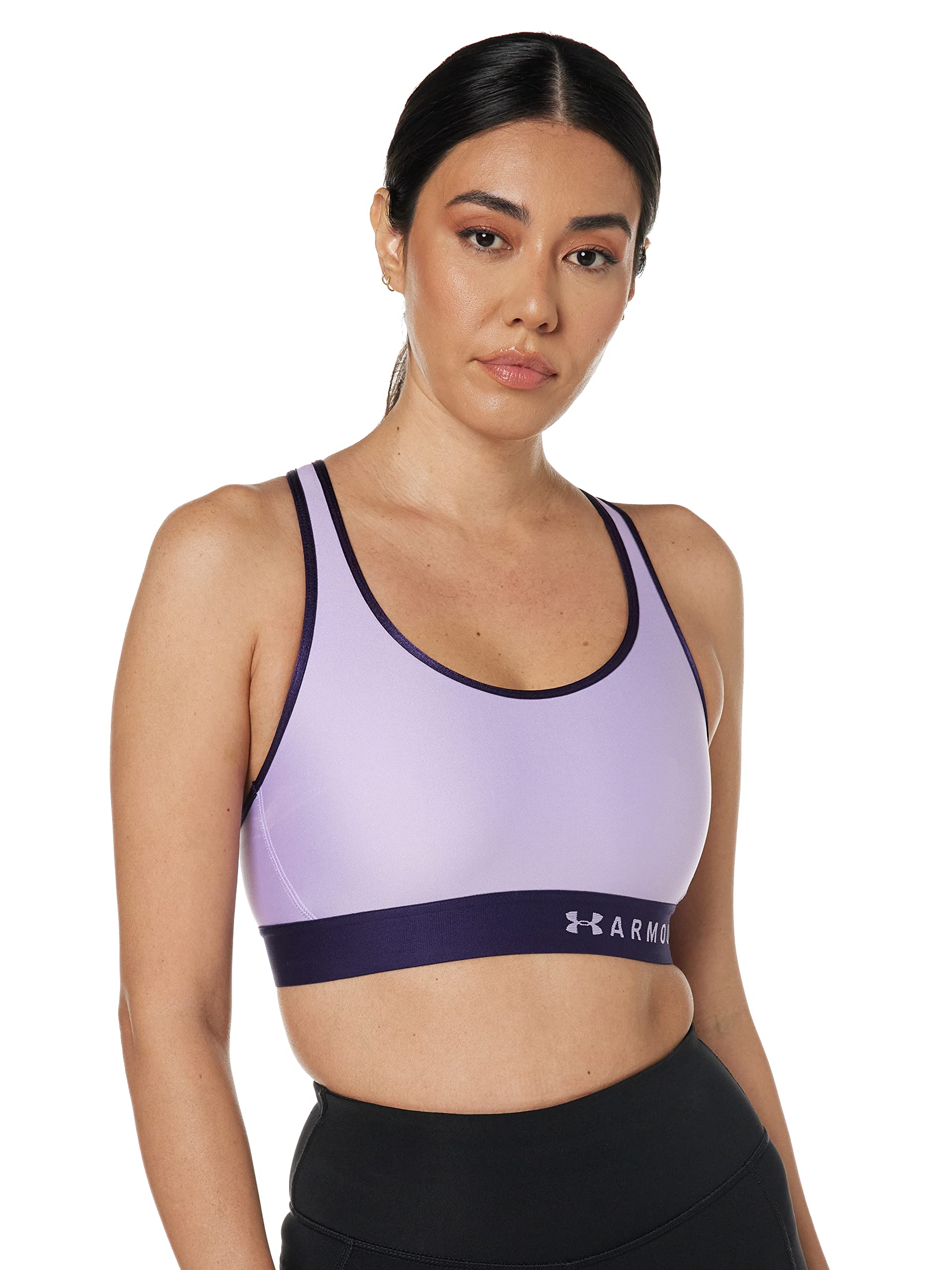 Under Armour Women's Armour Mid Keyhole Sports Bra, Octane (566)/Cloudless Sky, X-Small
