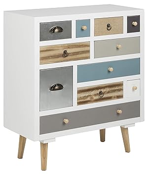 AC Design Furniture Suwen Cajonera, Al.: 81 x An.: 70 x Prof.: 32 cm, Multicolor, Madera, 1 pz