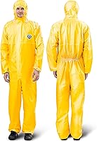 Medtecs Disposable Hazmat Suits - AAMI Level 4 PPE Coveralls with Hood, Tape & Elastic Cuffs - 6 Sizes S-3XL
