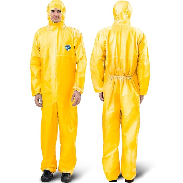 Medtecs Hazmat Suits - 6 Sizes Options - Disposable Coveralls Suit Medical Protective Coverall PPE Hazmat Suits