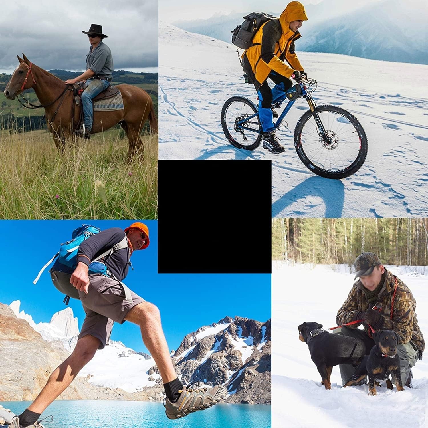 HBJWOV 4 Pairs Wool Socks Men Winter Thermal Outdoor Hiking Ski Heavy Cushion Low Cut Socks Set(C)