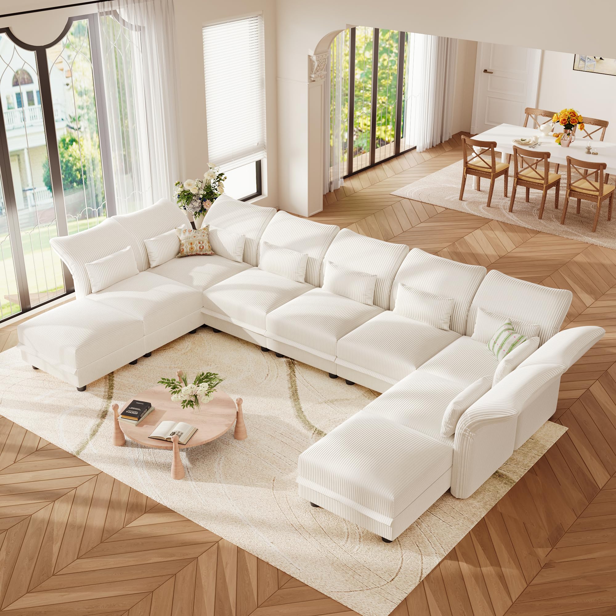 LLappuil 9 Seat Sectional Couch with Storage