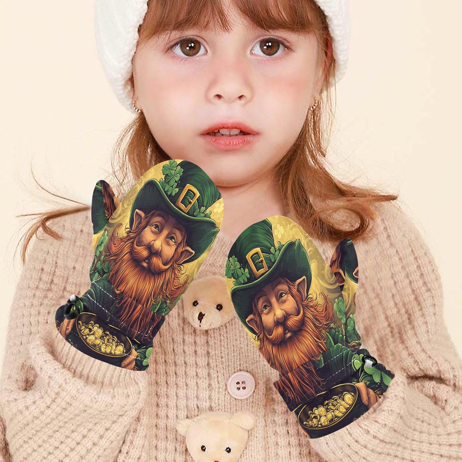 St Patrick Toddler Mittens Infant Winter Gloves Fleece Lined Kids Warm Mittens for Baby Boys S