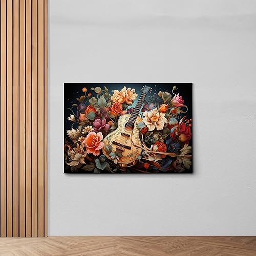 Vista 6 de Print guitar canvas print wall decor, ready to hang wall print, design canvas print, Canvas Wall Dekor
