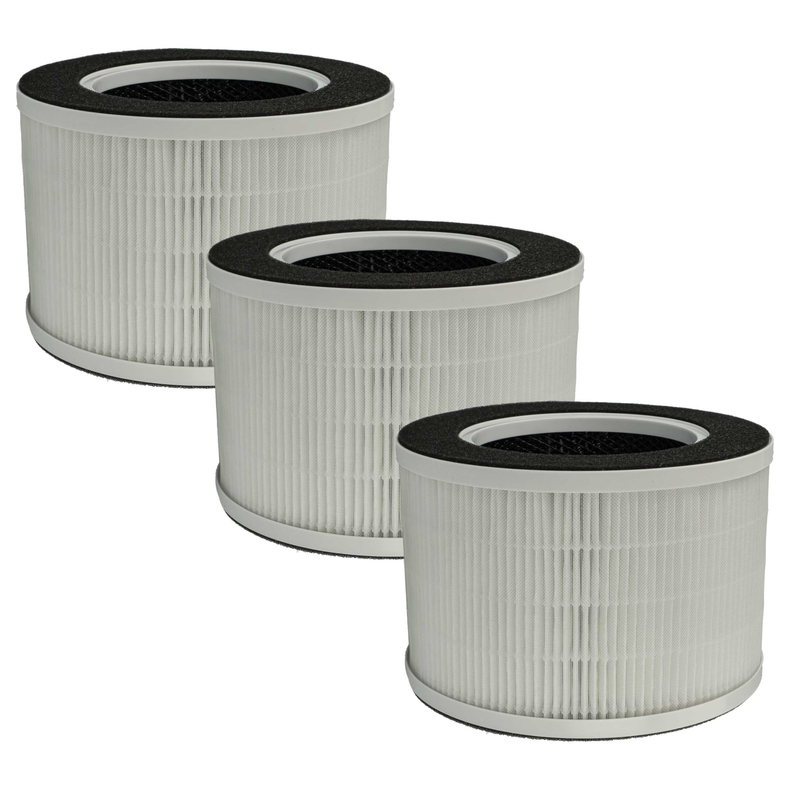 vhbw 3x filtro de aire compatible con Medion 50065868 purificador - Filtro combi prefiltro + HEPA + carbón activo