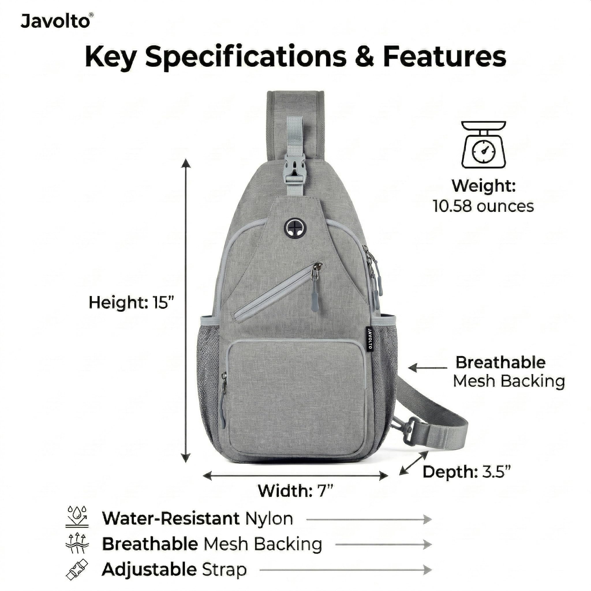 Javolto Torba na ramię, torba crossbody, plecak podróżny, plecak turystyczny, plecak
