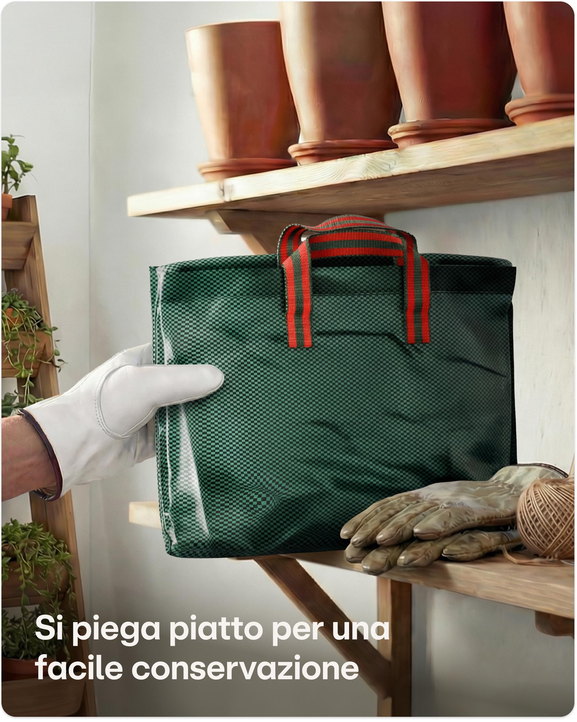 Praknu 2 Sacchi Giardinaggio 500 Litri con Coperchio a Zip - Sacchi Pieghevoli con 4 Maniglie Antistrappo - Sacco Giardino Raccogliere le Foglie - Sacco Erba Tagliata Giardino - Sacchi Giardino
