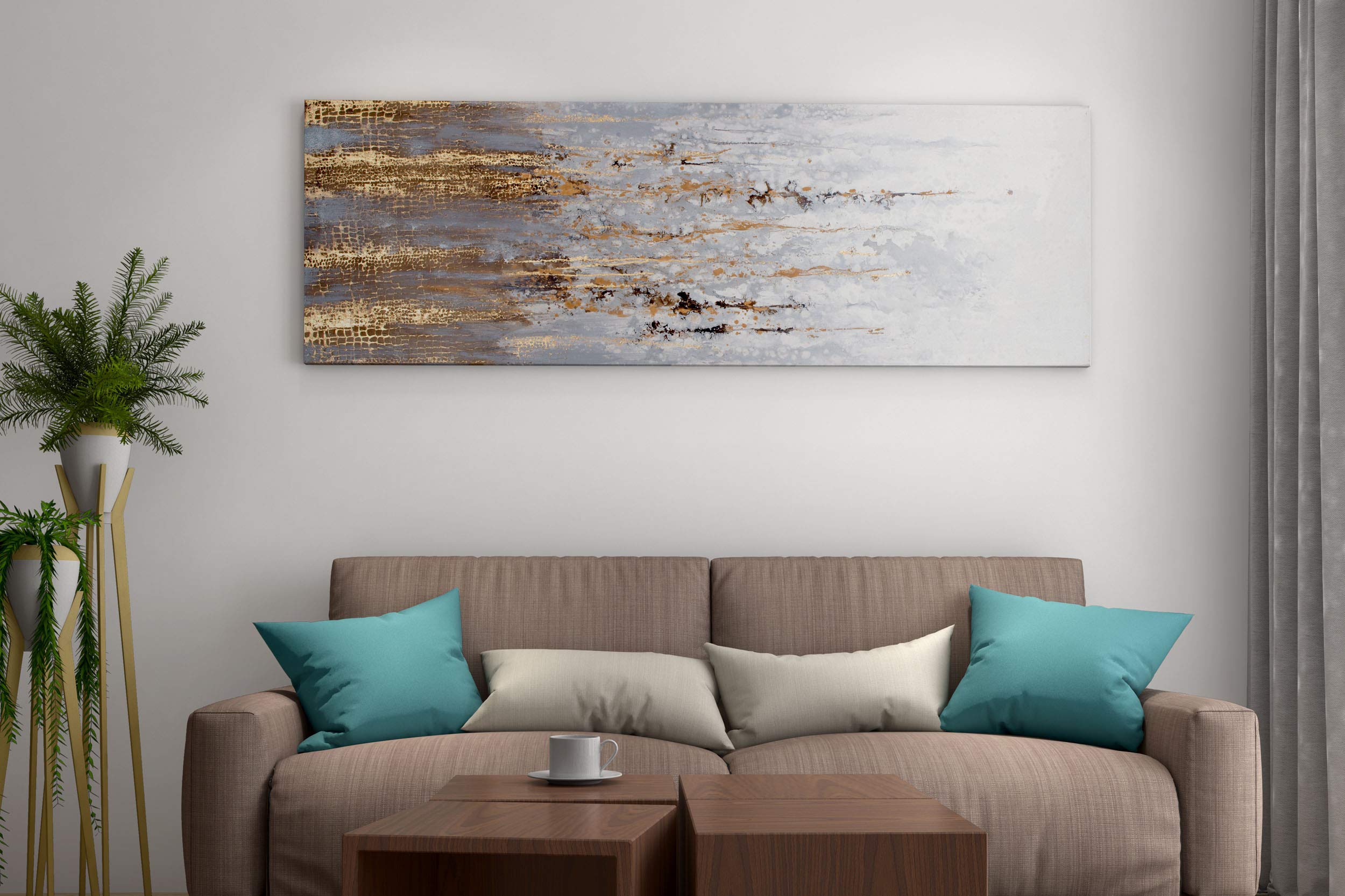 Amazon.com: Gild Design House Golden Rise Hand Painted Art, Medium, Gold,  Grey : Home & Kitchen