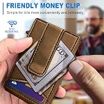 Miyozi Airtag Portefeuille pour les hommes, avec argent Clip Cadeau en boîte,Slim Avant portefeuille de poche RFID Blocage de boîtier métallique Smart Pop-up Carte de crédit en cuir magnétique Flip