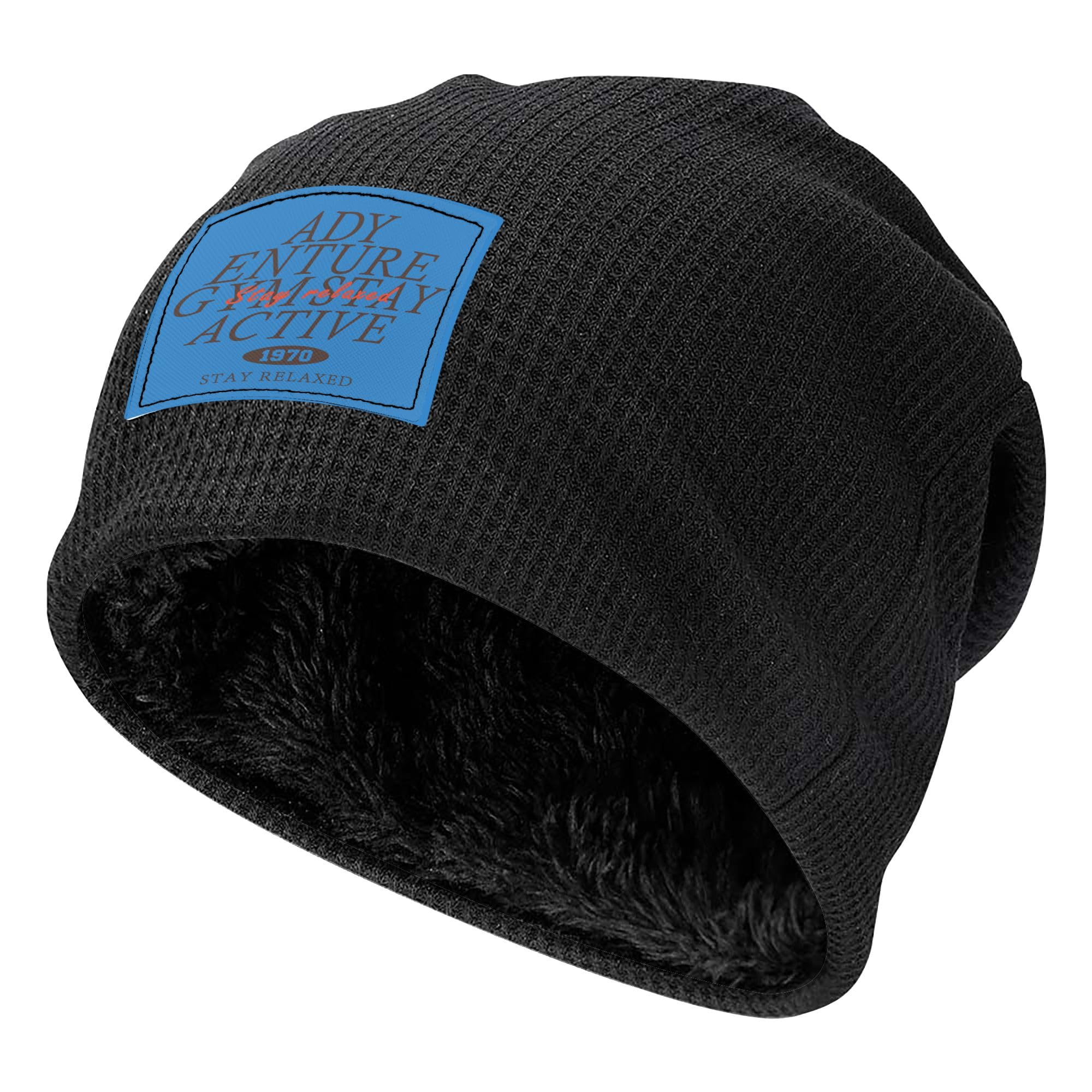Bonnet en maille torsadée pour hiver doux et chaud avec doublure peluche - 8