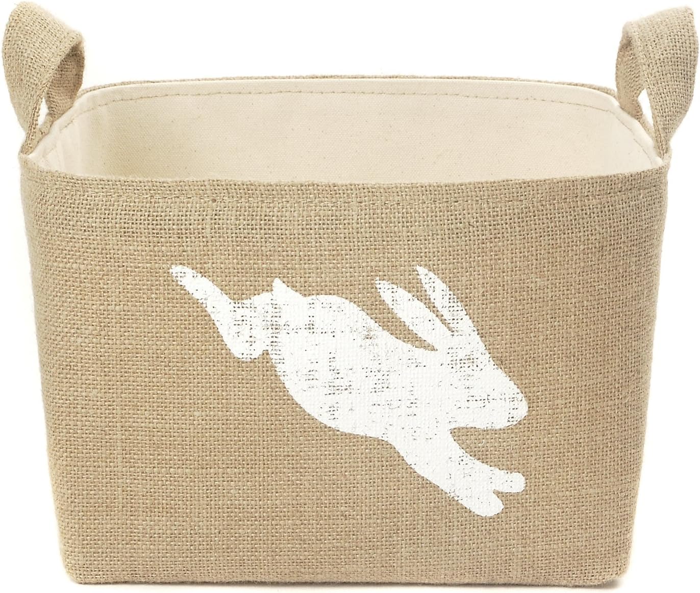 Leaping Bunny Burlap Storage Bin