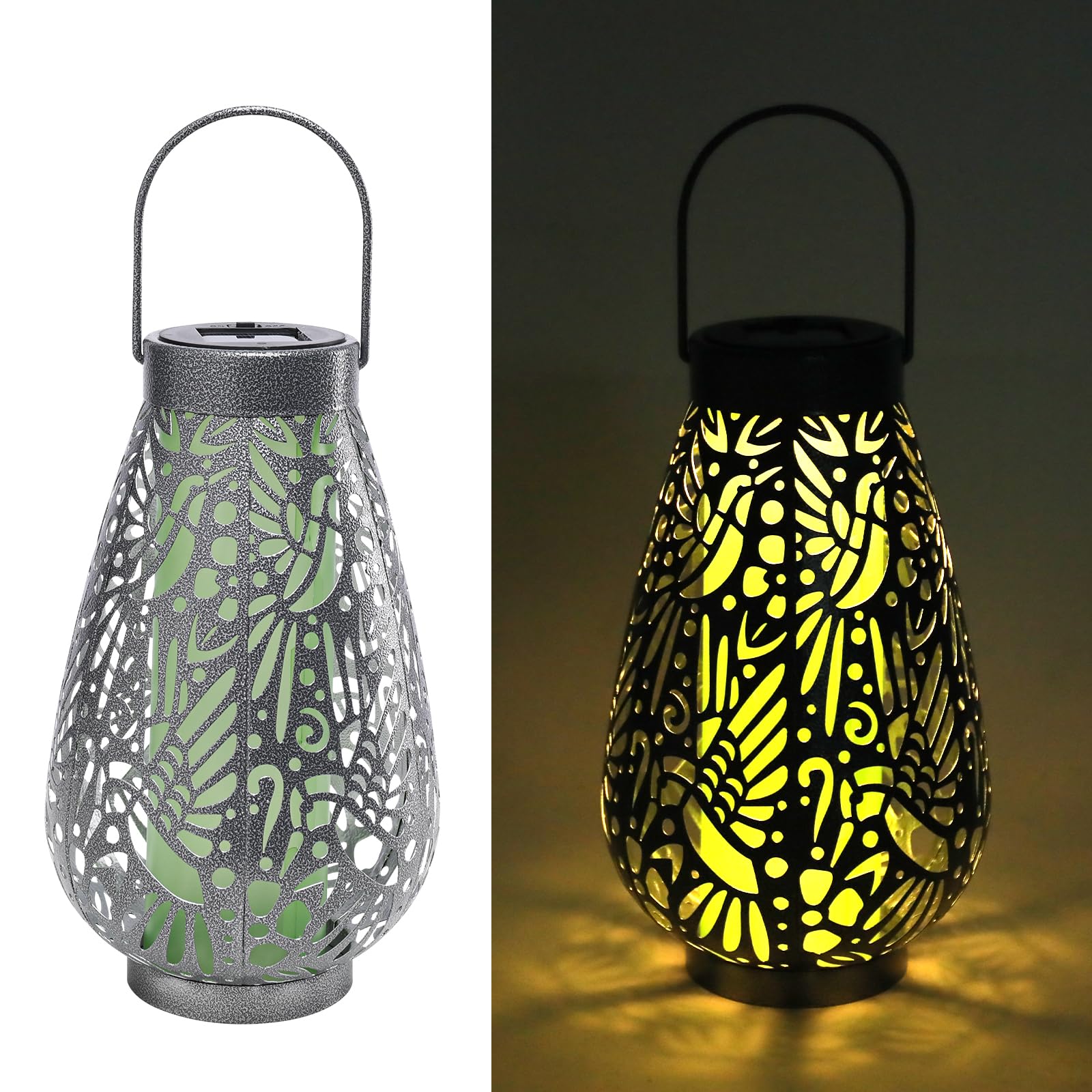 Hummingbird Solar Lanterns Outdoor Waterproof 11" Hanging Solar Lights LED Lantern Gifts for Women Metal Decorative Lanterns for Lawn, Patio, Yard, Landscape, Porches, Hallway Garden Decor