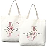 Monogram Tote Bag – Personalized Canvas Initial Tote with Custom Name, for Everyday Use, Gifts & Special Occasions