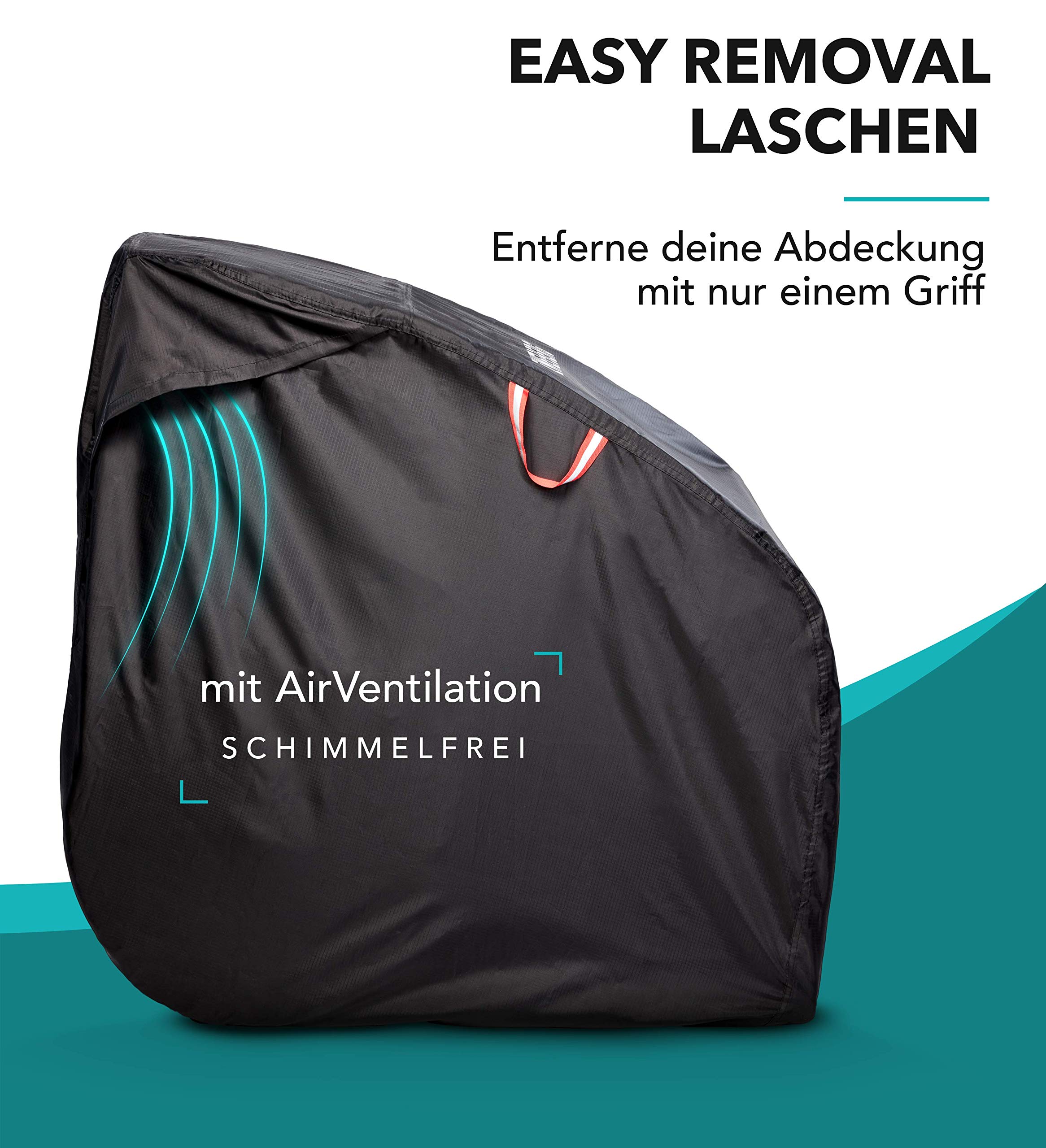 Faltgarage für Fahrradanhänger Universelle Robuste und wasserdichte Abdeckung Regenschutz mit UV-Schutz, easyRemoval, smartPack