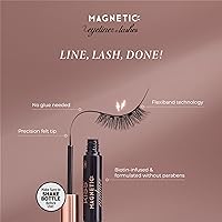 Vista 3 de KISS Magnetic False Eyelashes and Eyeliner, ‘Tempt’, 14mm, Easy to Apply, Reusable, No Glue, Flexiband Technology, Precision Felt Tip, Fortified