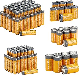 Amazon Basics 108 Count Alkaline Battery Super Value Pack - 48 AA + 36 AAA + 8 C + 8 D + 8 9Volt