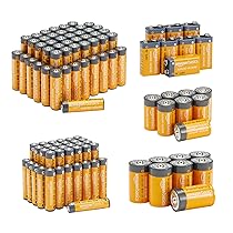 Amazon Basics, confezione da 108 batterie alcaline, 48 AA + 36 AAA + 8 C + 8 D + 8 9 Volt