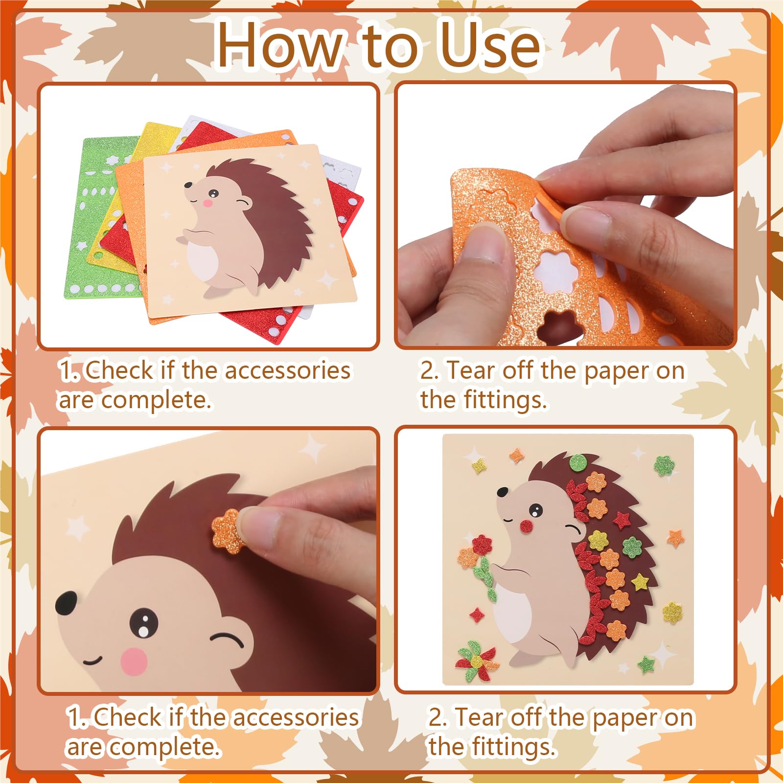 LAMEK 12 Pcs DIY Animal Foam Stickers - Kids Autumn Crafts for Boys & Girls - Fall Thanksgiving Party Decorations - Image 3