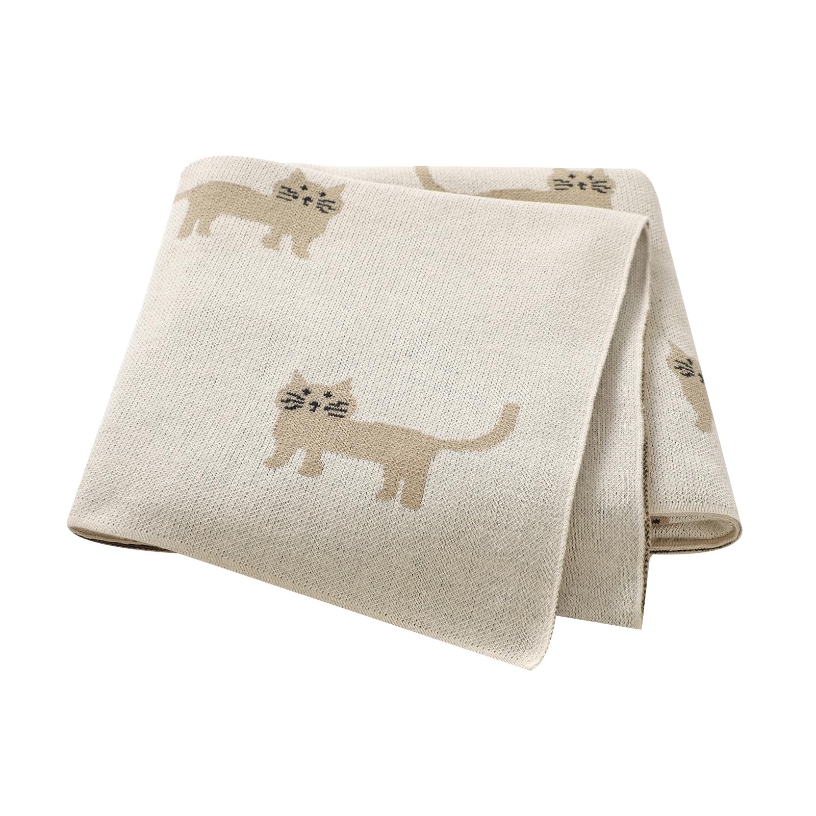 Hadetoto Baby Blanket for Newborn Soft Cozy Knitted Cotton Blankets Baby Essentials Gifts for Newborn Girl Boy 100 x 80cm